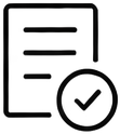 Document with checkmark icon indicating approval or completion