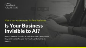 Blog banner asking if business is invisible to AI